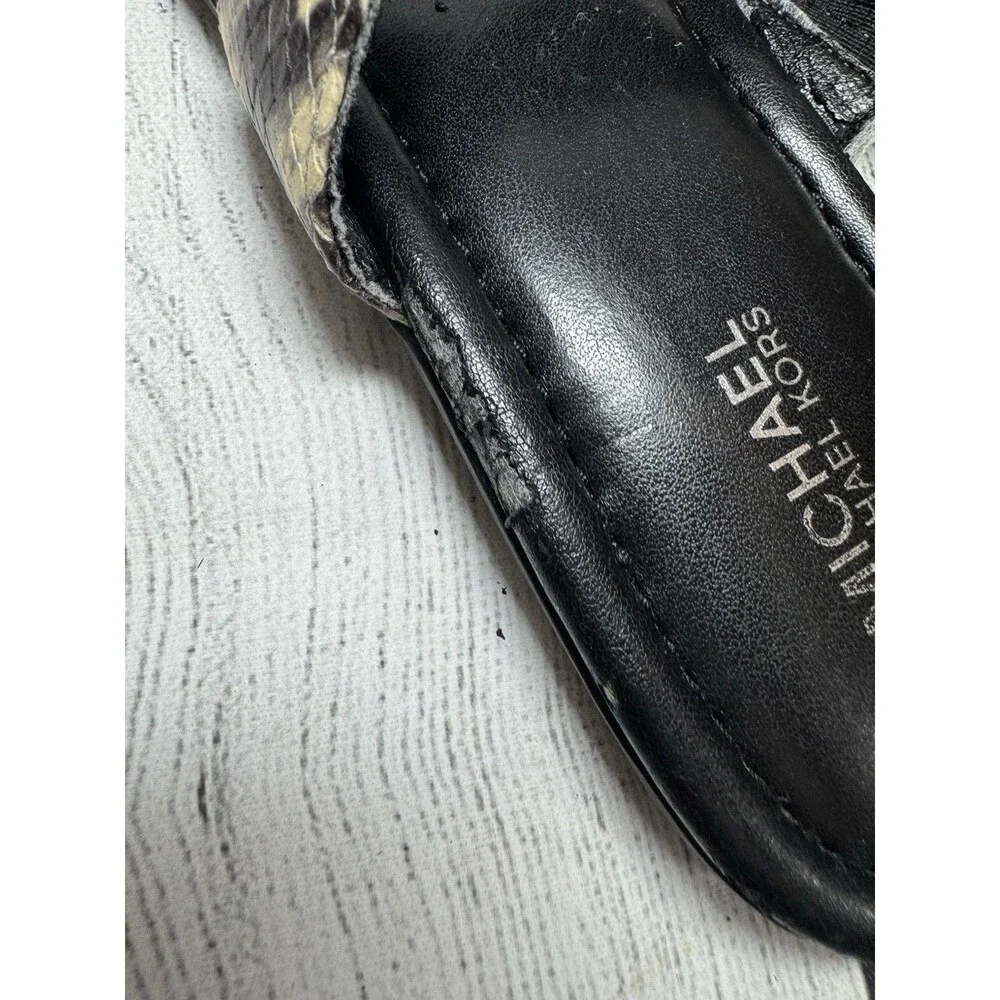 MICHAEL KORS LEATHER PYTHON PLATE THONG women SANDALS SZ  9M